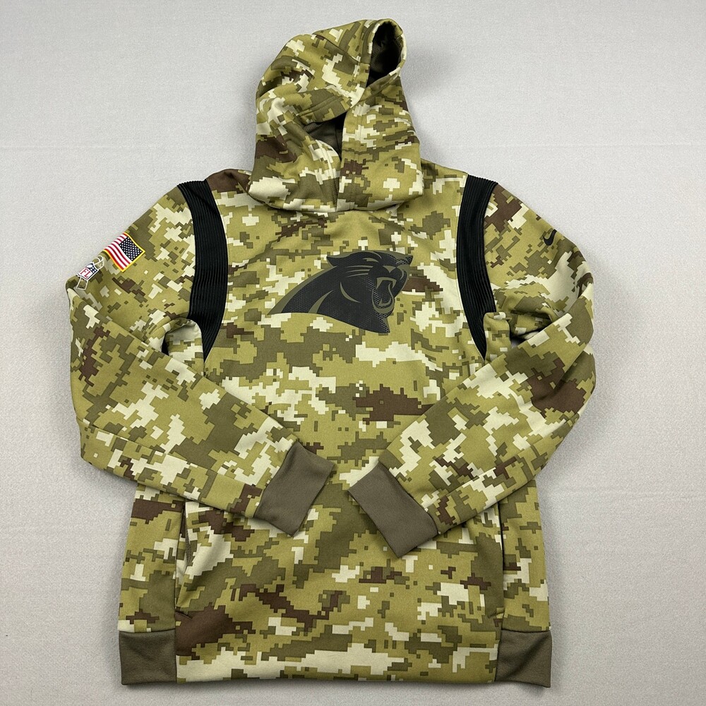 Carolina Panthers Hoodie Boys XL 18/20 Camo Nike On Field Salute Service